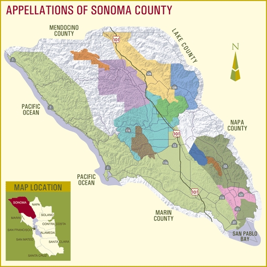 Map Of All Wineries In Sonoma