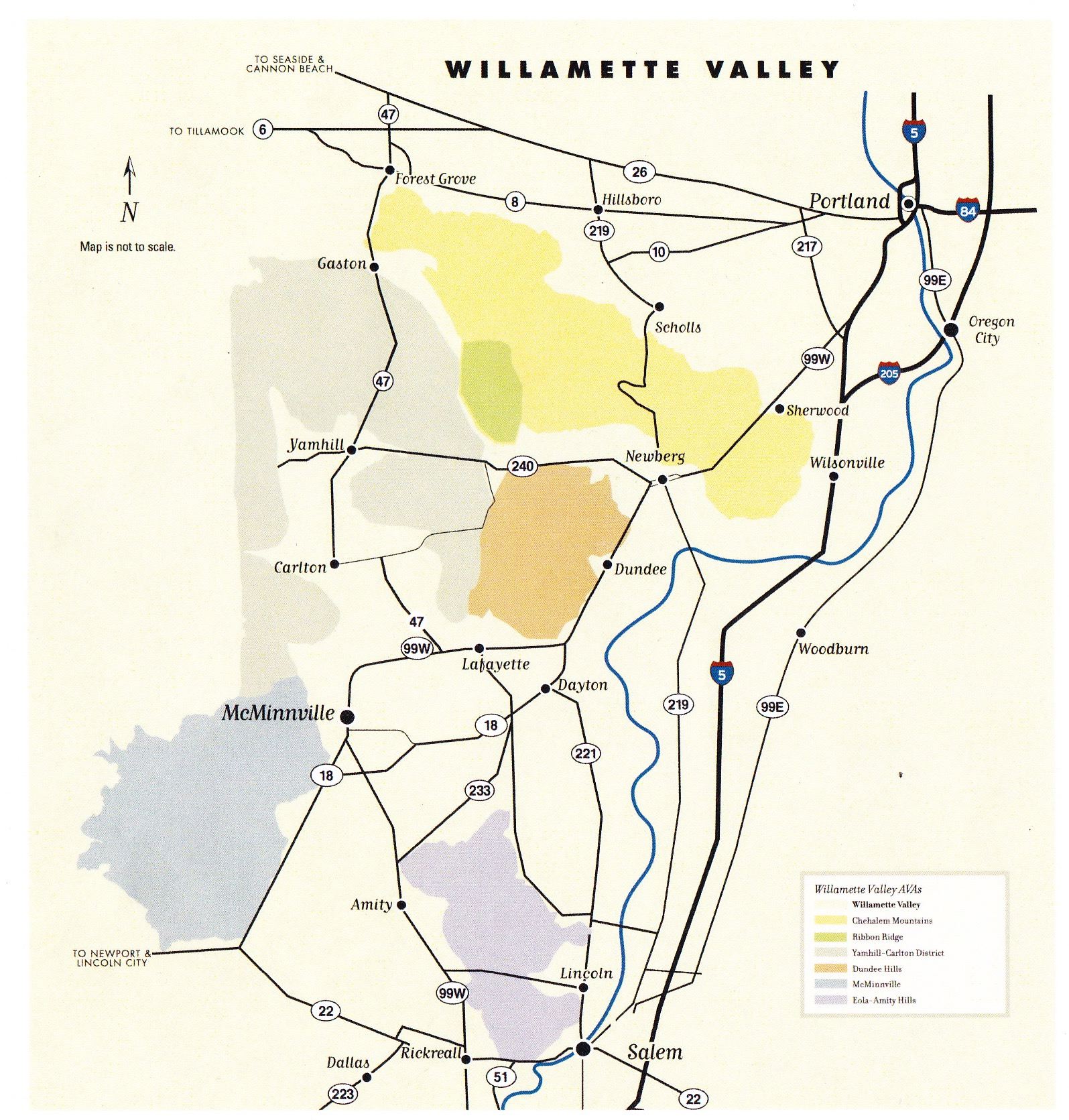 Printable Willamette Valley Winery Map - Printable Word Searches